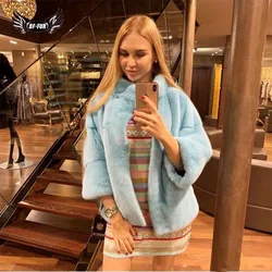 Casaco de pele de vison de luxo inverno feminino parka com pele natural curto casaco de vison pele cheia genuína vison casacos de pele da mulher sobretudos