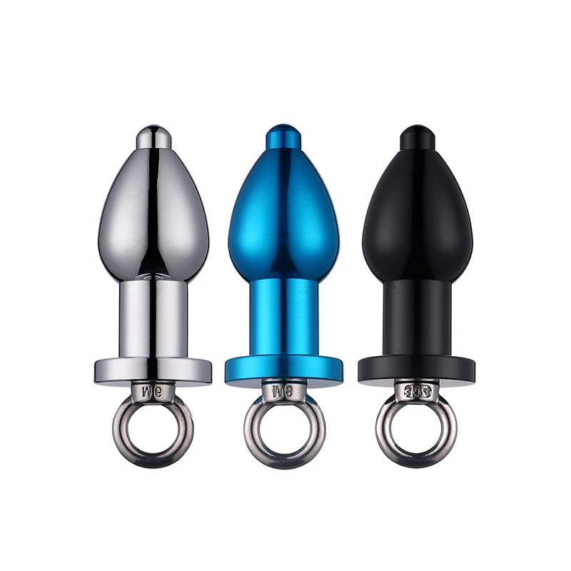 Plug anal en alliage d'aluminium avec anneau de face, livres d'espace de lavement perfecMetal, tête propre vaginale, plug anal pour chatte