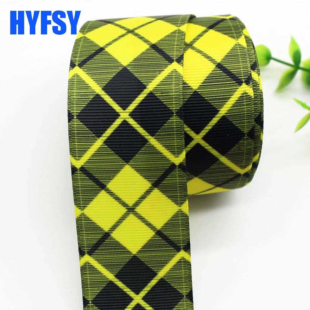 10 Yards 25MM 38MM Plaid Ribbon DIY Headwear Handmade Bows Materials Grosgrain Ribbons Belt Crafts Accessories Gift packaging