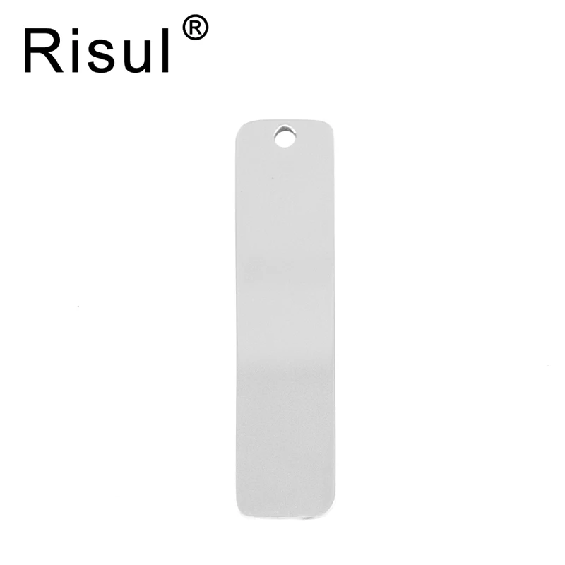 

Risul rectangle 40x10mm Tags Pendant blank ID bar both sides high polish stainless steel diy Necklace Pendants wholesale 50pcs