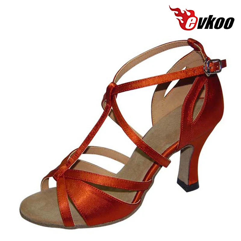 Evkoodance Latin Salsa Heel DIY Dance Shoes For Ladies Six Different Color Can For Choose Satin Or Pu Material Shoes Evkoo-221