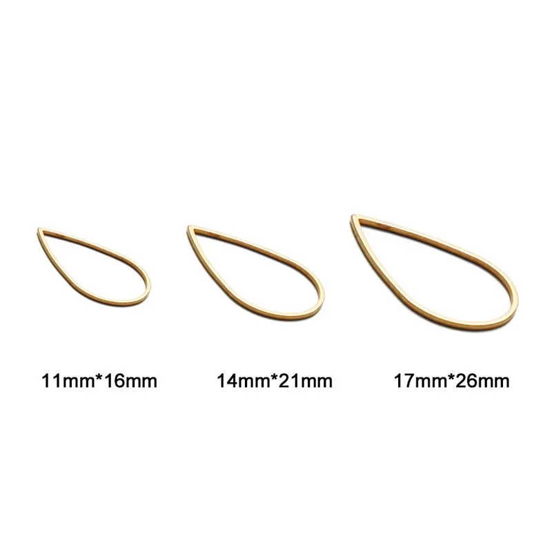 20Pcs/lot Wholesale Geometric Hollow Stainless Steel Frame Mold Bezel Water Drop Charms for DIY Jewelry Making