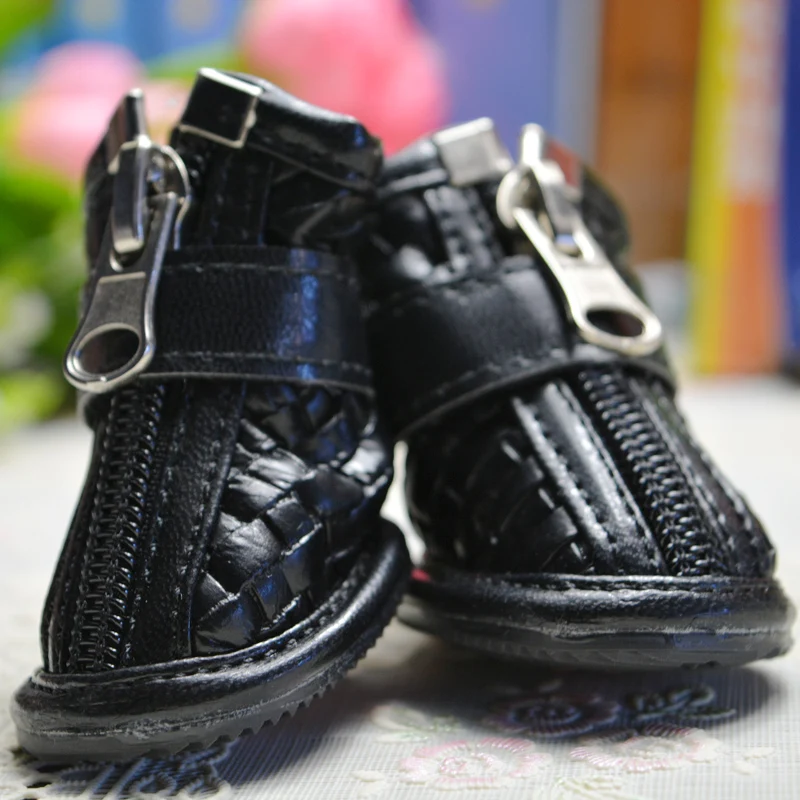 4pcs/set Red/Yellow/Coffee/Black Grid Weave Big Dog Shoes 8931 XL/XXL/XXXL Animal Pet Puppy Cat Accessories Products