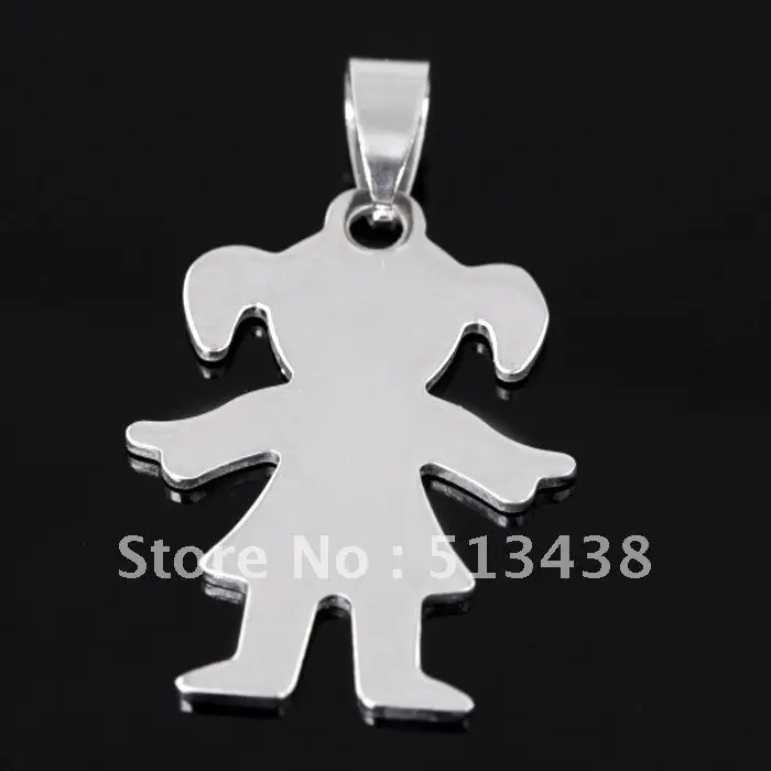 10pcs lot  unisex High polished   Stainless Steel 25*35MM little baby girl pendant, birthday ,Thanksgiving ,Christmas gifts