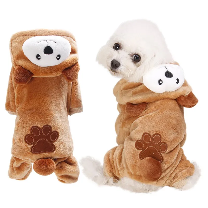 Roupa de urso marrom para chihuahua, fantasia de pet, filhotes, cachorros, casaco com capuz, jaqueta, pijama, roupa de cachorro, cachorro, cachorro, quente