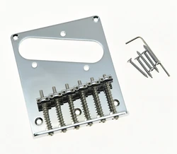 KAISH TL Style Single Coil Guitar Bridge with 6 Barrel Saddles for Telecaster Chrome