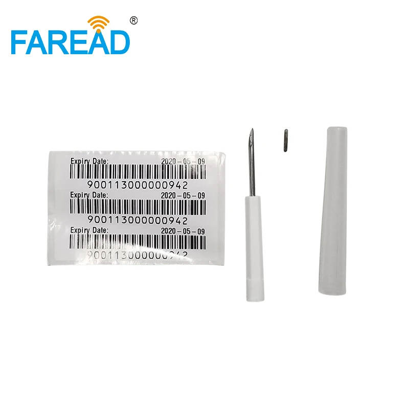 

Hot sale x100pcs RFID ISO Chip 134.2kHz FDX-B 1.4x8mm Verterinary implantable transponder with RFID microchip needle for camel