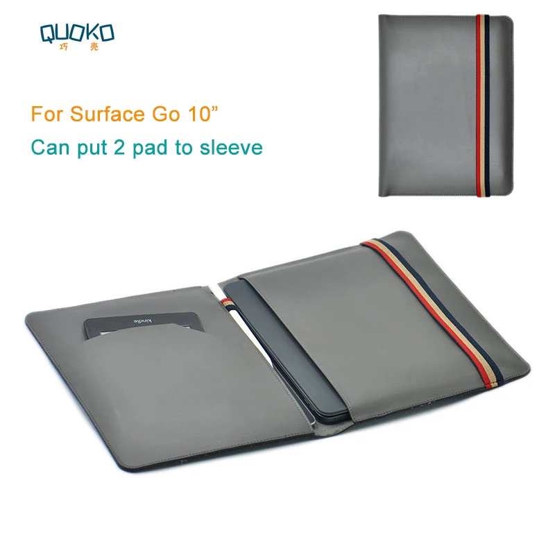 

Can put 2 pad sleeve pouch cover,microfiber leather tablet sleeve case for Surface Go 10"