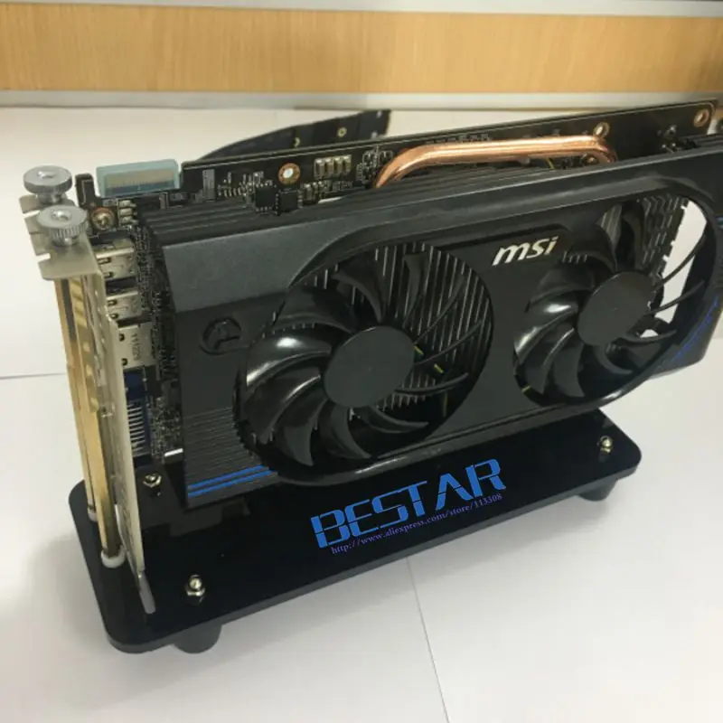 그래픽 카드 스탠드, diy atx 케이스 pci-e pcie x1 x4 x16 라이저 케이블 r l 버전 용 내장형 킥 스탠드 장착 브래킷