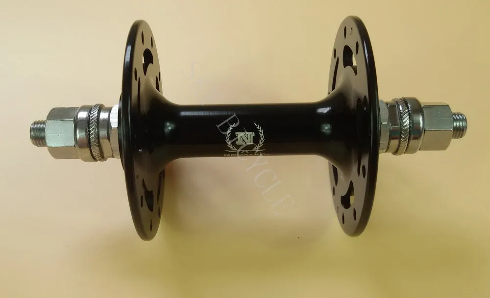 ノバテックA165SBTリムフロントトラックバイクハブ20h 32h黒赤銀固定