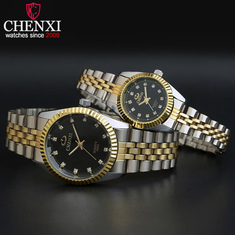 CHENXI Top Brand Lovers' Couples Quartz Men Watch Women Valentine Gift Clock Watches Ladies 30m Waterproof Wristwatches