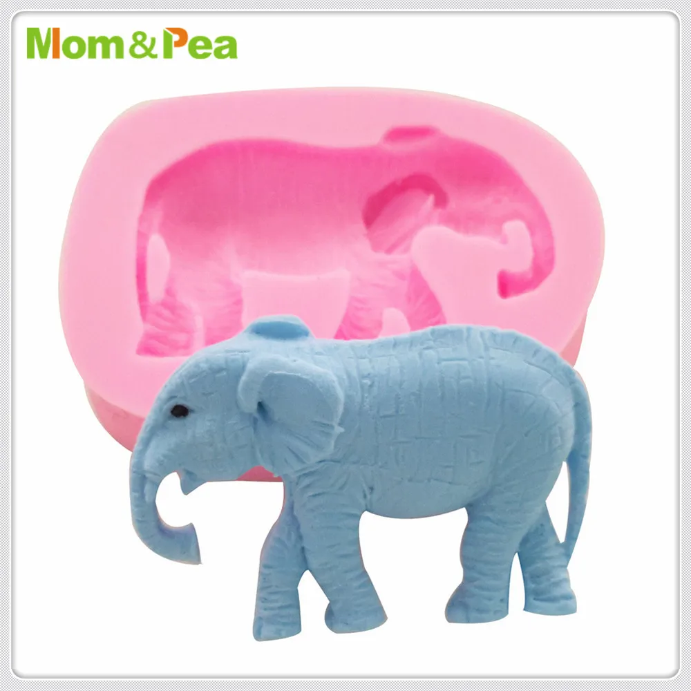 Mom&Pea MPA1858 Elephant Mold Sugar Paste 3D Fondant Cake Decoration