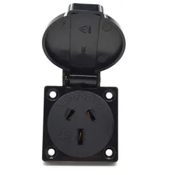 Black 15A AU Outdoor Waterproof Industry Socket 2P+E New Zealand Australia AC Power Outlet Grounding Wired Receptacle Socket