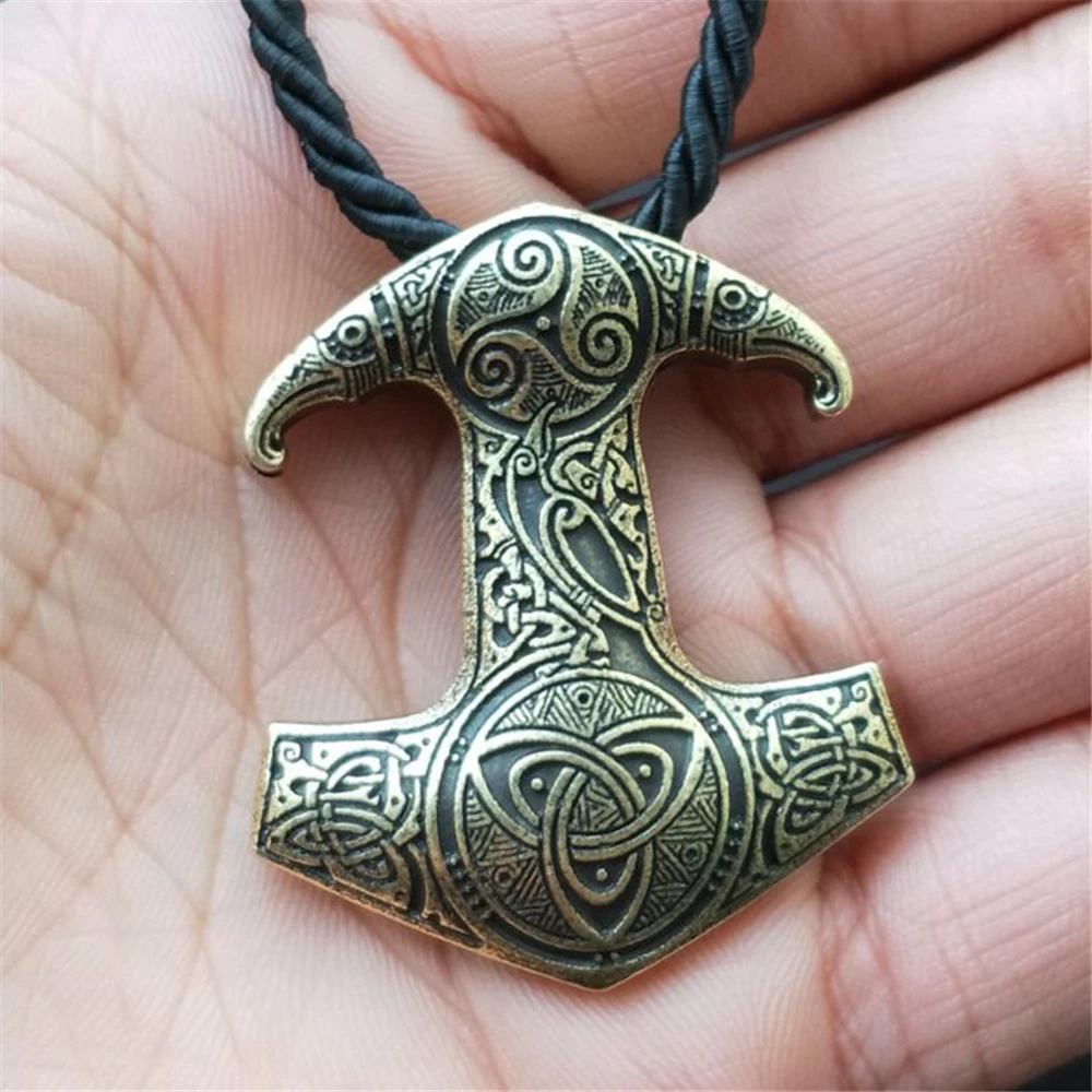 Odins Raven Slavic Kolovrat Viking Rune Pendant Necklace Mens Jewelery Thor Mjolnir Hammer Amulet Charm Rune Knot Necklaces