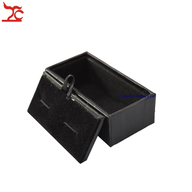 Quality Mens Cufflinks Package Casket Black Leather Cufflinks Jewelry Storage Organizer Gift Box Case Holder 8X4X3Cm