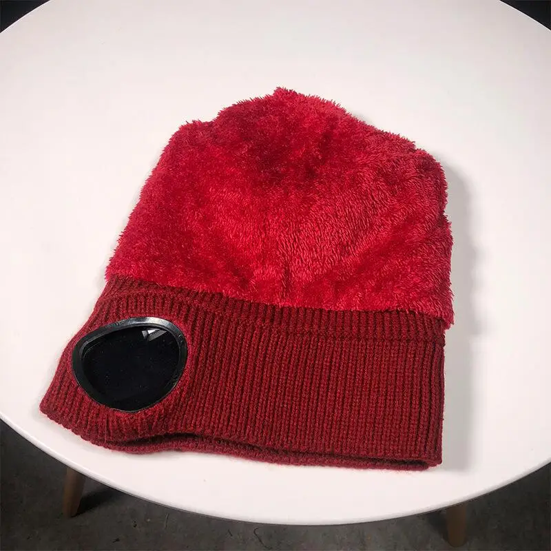 Gorros de lana a prueba de viento para mujer, gorro de punto apilable, gorro de esquí con personalidad, moda de invierno