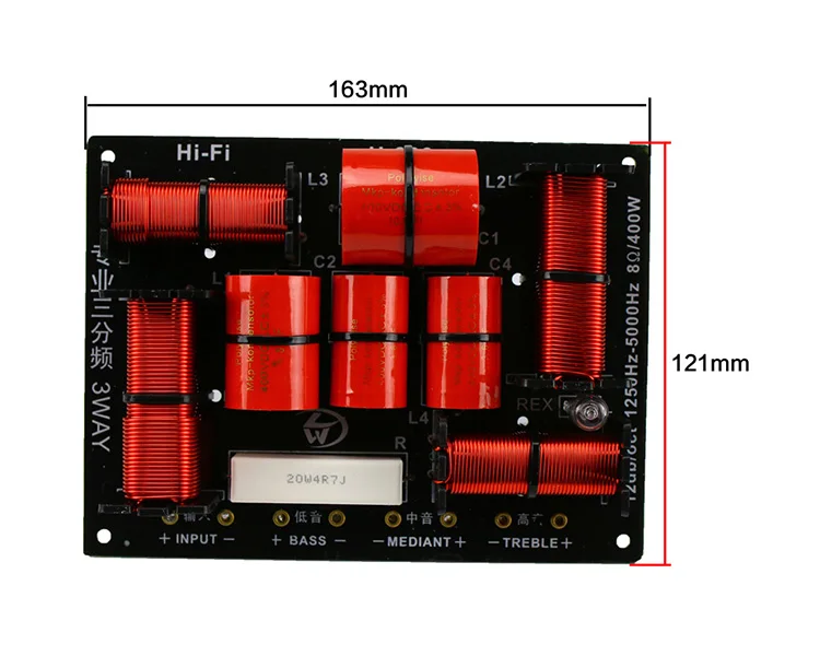 Ghxamp 400w 3-Wege-Crossover-Hifi-Hochtöner Midange Woofer-Lautsprecher-Crossover 1250h 5000Hz mit hohem Schutz 12dB/Oct 1 Stk – Detail 10