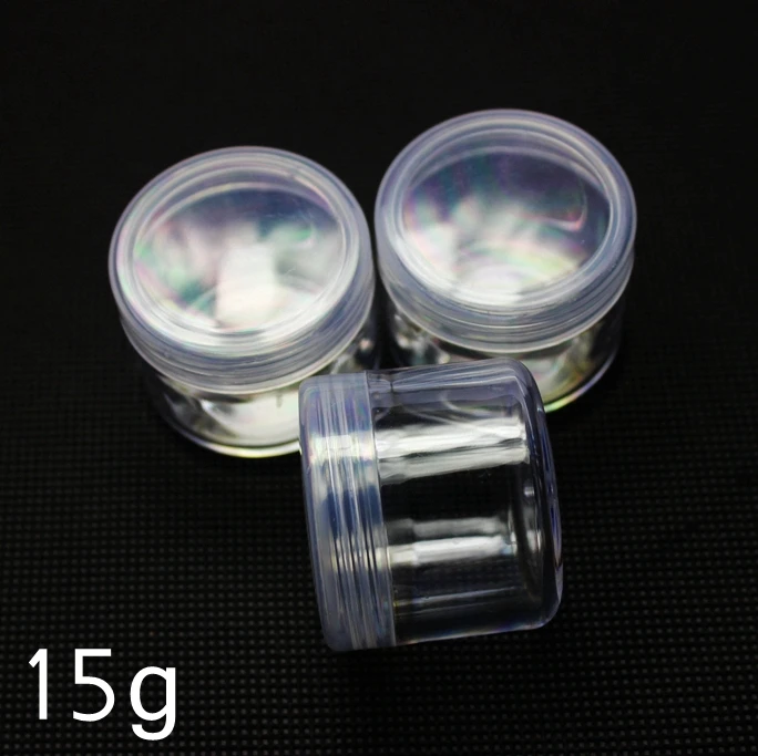 

50pcs wholesale 15g Clear Empty small plastic jars bottles cosmetic jar, 15 ml PP jar with Transparent screw cap