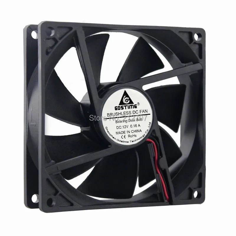 Gdstime 92mm x 25mm DC 12 V 2Pin łożysko kulkowe komputer wentylator chłodzący na PC przypadku chłodnica procesora