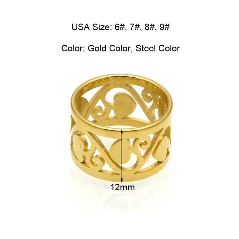 BORASI Brand Classic Fashion Gold Color Hollow Vines Heart Ring Jewelry Popular Romantic Wedding Ring For Women 2017 New
