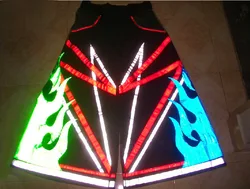 Melbourne Shuffle Pants Fire Reflective DJ PHAT Asymmetric Raver Ore Techno Hardstyle Tanz Hose Trousers NEW