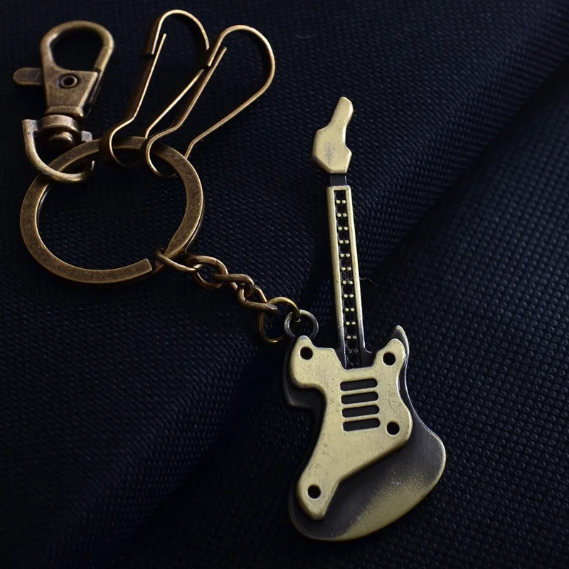 Guitar Key Chain - New Design Retro metal Keychain Car Key Chain Key Ring Imitation Guitar Pendant For Promotional Gifts 17249