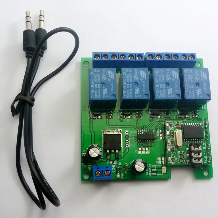 12V 4 channel Audio decoding relay DTMF intelligent home switch Audio Sound Relay