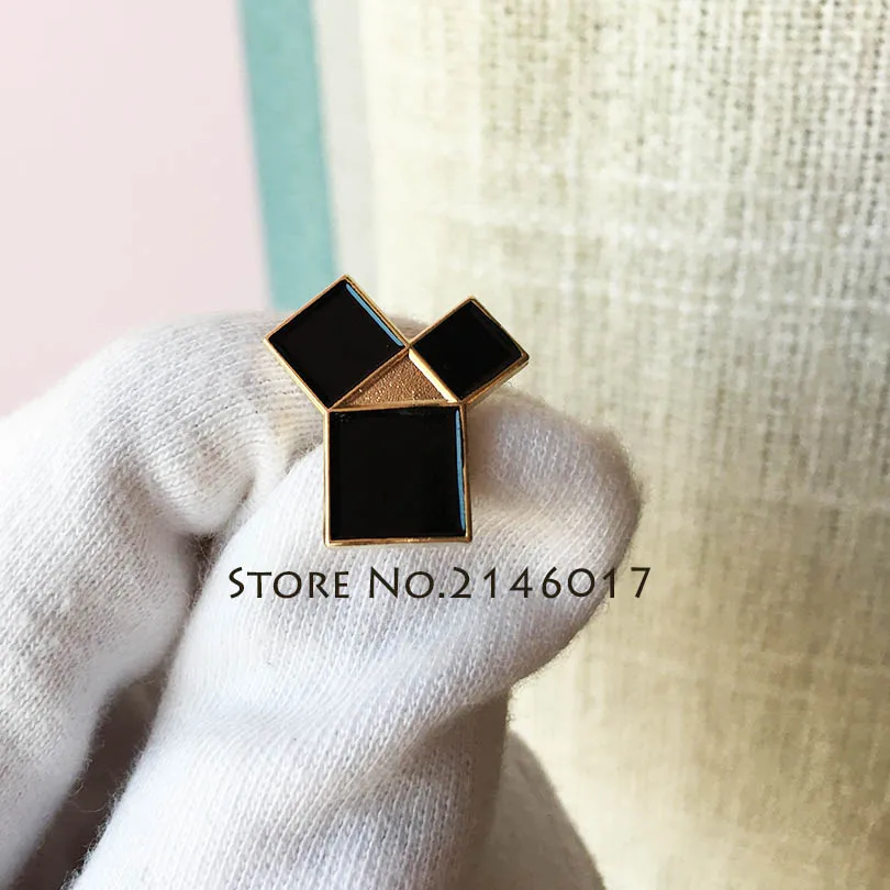 Freemason Masonic Black Soft Enamel Lapel Pin Tie Tack Euclid\'s 47th Problem Pythagorean Theorem Metal Badge