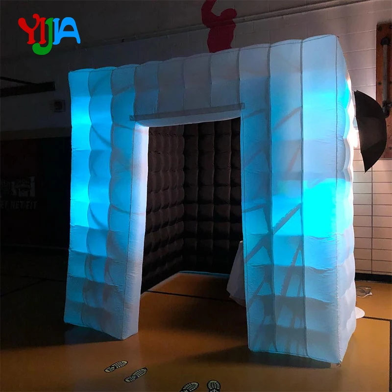 Custom Wedding Party Inflatable Photo Booth backdrops stand  Inflatable Cube With Multi-color LED Light and Air blower  Sales