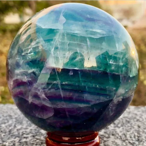 60mm NATURAL Fluorite quartz crystal sphere ball healing