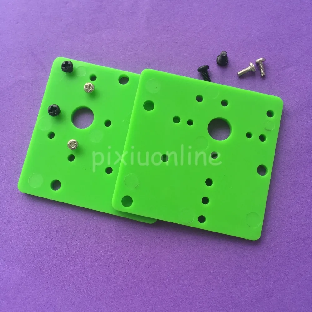 

2pcs/pack J395Y Green Plastic Square Sheet 300/310 Micro DC Motor Base with Screws DIY Model Assemble Parts