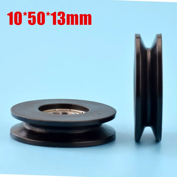 1pcs 10*50*13mm 5 cm roller, V grooved wheel, wire rope over line lifting pulley, nylon wheel