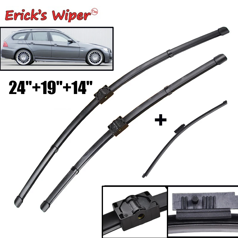 Erick's Wiper RHD & LHD Front & Rear Wiper Blades For BMW 3 Series E91 2005 - 2009 Windshield Windscreen Window Brush 24