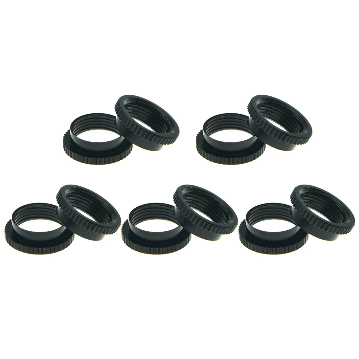 KAISH 10pcs Fine Knurled Deep Nut Guitar Toggle Switch Nut for Switchcraft on Some Gibson Guitars Nickel/Black/Gold