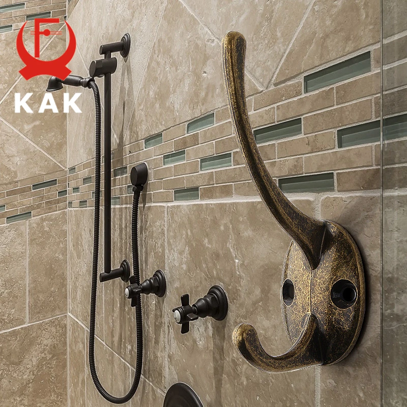 KAK çinko alaşım Vintage bronz bez kanca askıları duvar kanca kat çanta şapka asma kancaları banyo mutfak antika rafları vidalar