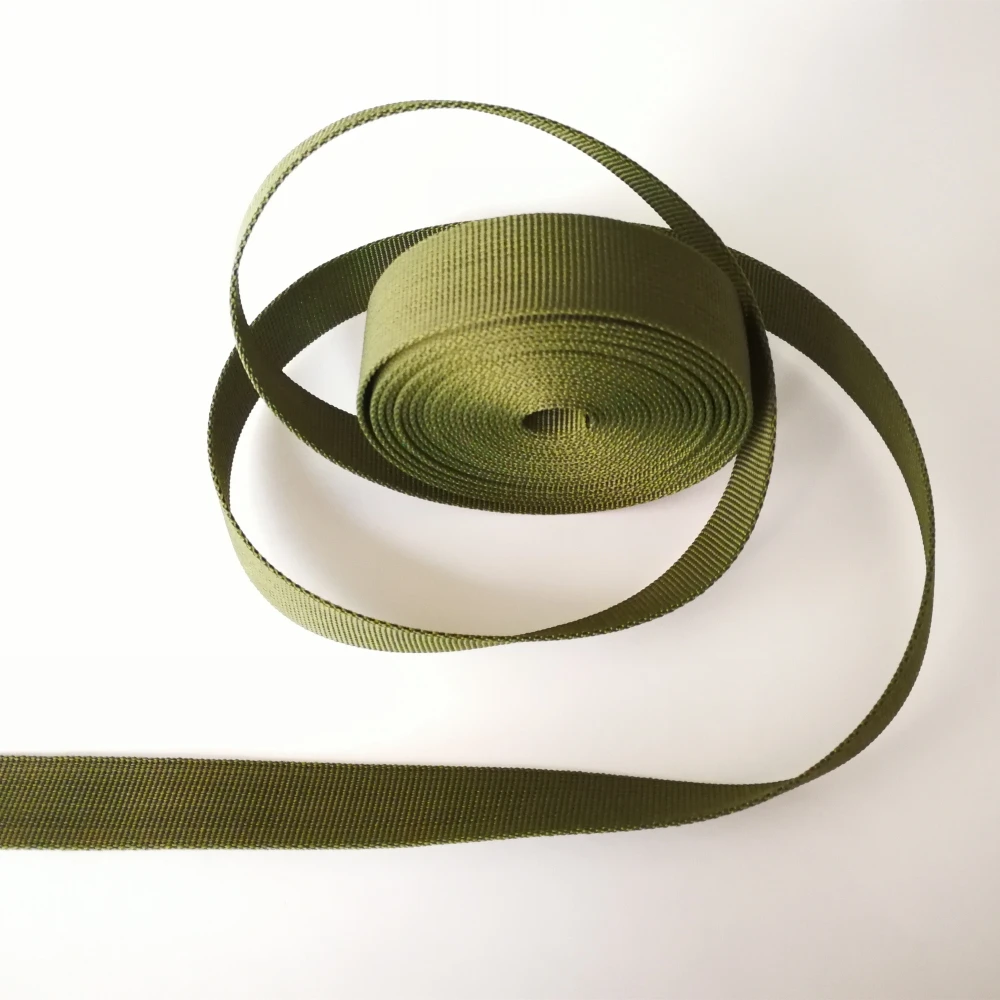 5 Meters 2.5cm(1inch) Wide Olive Green Nylon Webbing Pit Braided Strap Backpack Belt