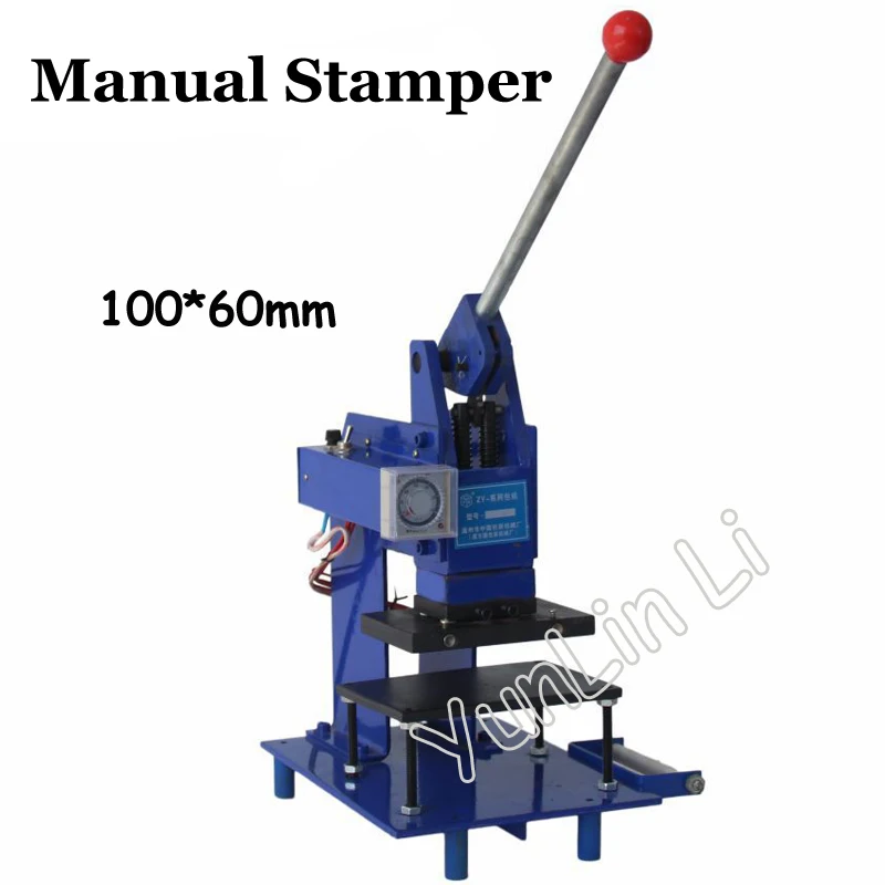 Manual Hot Foil Stamping Machine Manual Stamper Leather Embossing Machine with Printing Area 100*60mm