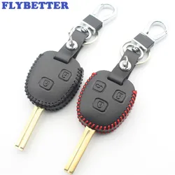 FLYBETTER Genuine Leather Remote Key Case Cover For Lexus IS200/RX330/GX470/ES300/Prado/Crown/Previa  L59