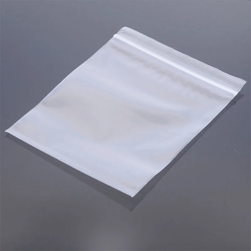 50pcs Thick Transparent Jewelry Ziplock Zip Zipped Lock Reclosable Plastic Poly Clear Bags Food Storage PE Bag