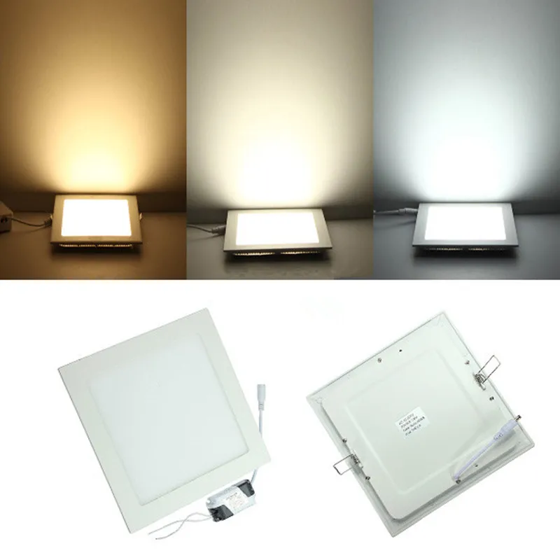 AC/DC 12V/24V Design 3W 6W 9W12W 15W 25W LED Ceiling Recessed Grid Downlight Square LED Panel Light free shipping