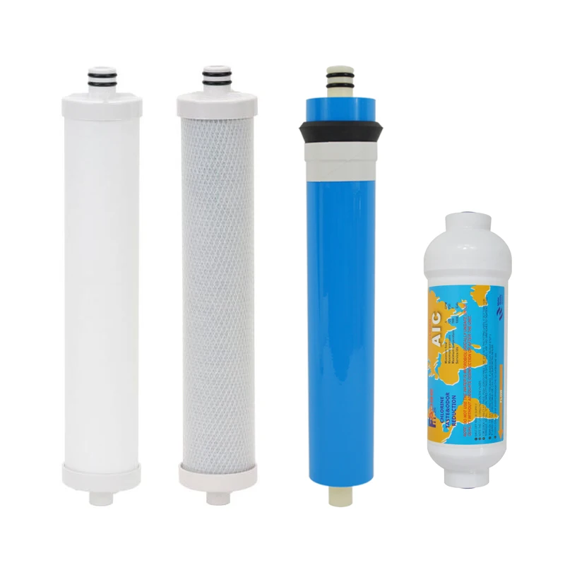 Compatible Culligan AC-30 Reverse Osmosis System Replacement Cartridge & Membrane 4 PCS with 3/8