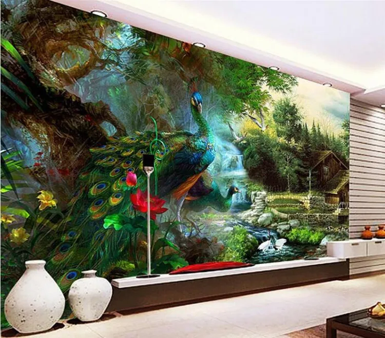 

custom wallpaper peacock 3D photo wall mural wallpaper bedroom living room wallpaper for walls 3 d papel de parede