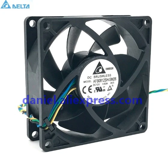 Original  AFB0812SH-SM26  12V 0.6A  8025 Large Air Flow Cooling Fan