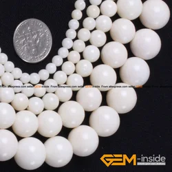 Round Cream White Coral Beads Natural Coral Stone Beads DIY Loose Beads For Jewelry Making Beads Strand 15