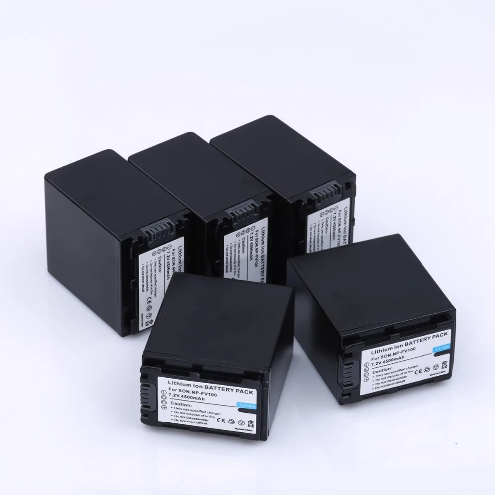 

5PCS 4500mAh NP-FV100 FV100 Battery / Batteries for Sony NP-FV30 NP-FV50 NP-FV70 SX83E SX63E FREE SHIPPING