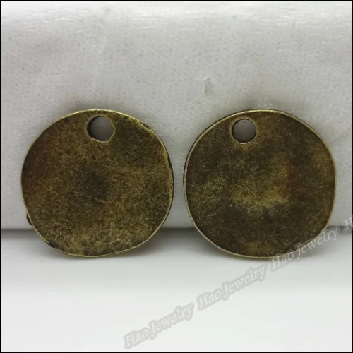 60pcs Vintage Charms Round Pendant  Antique bronze Fit Bracelets Necklace DIY Metal Jewelry Making