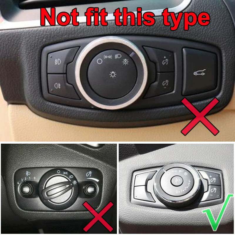 AX Chrome Head Light Adjust Button Switch Control Panel Cover Trim Garnish For Ford Fusion Mondeo 2013 2014 2015 2016 2017 2018