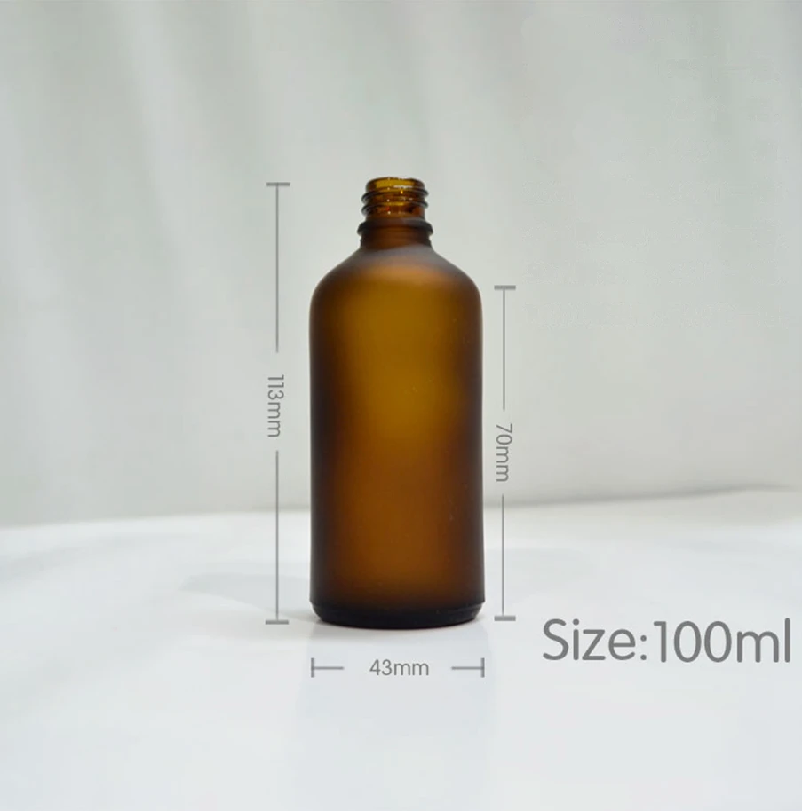 wholesale 100pcs  high quality 100ml glass bottle,100 ml  Brown frosted bottle wholesale, 3 color optional glassempty 100 ml jar