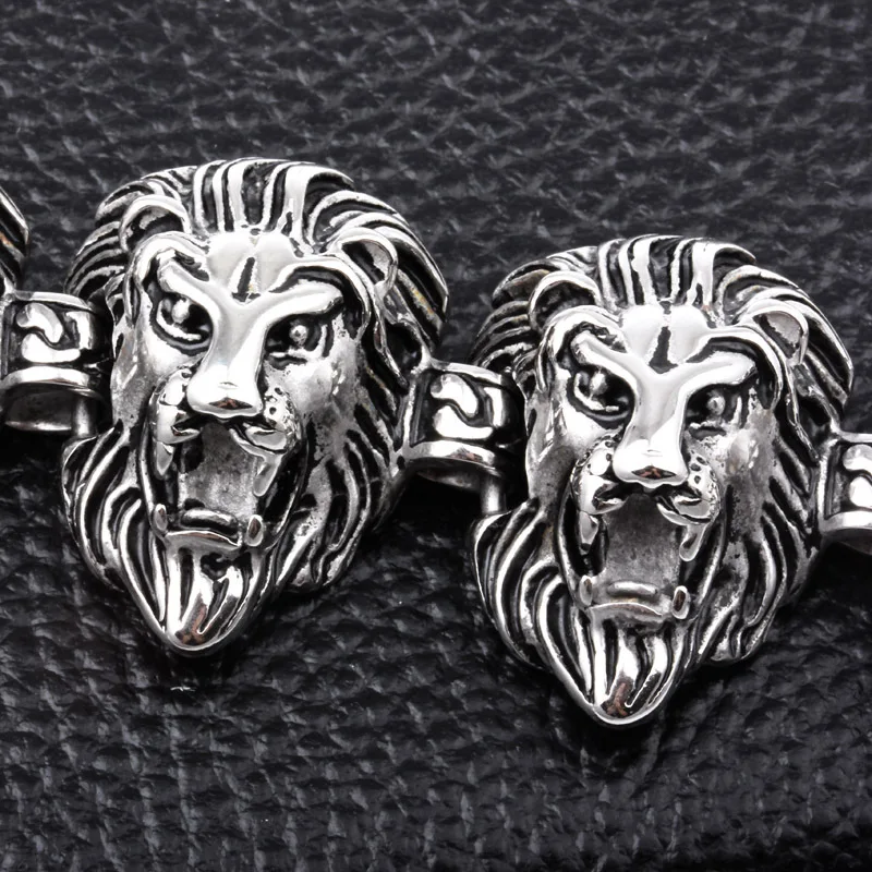 Alternative wild animals lion head titanium steel bracelet men domineering jewelry stainless steel jewelry