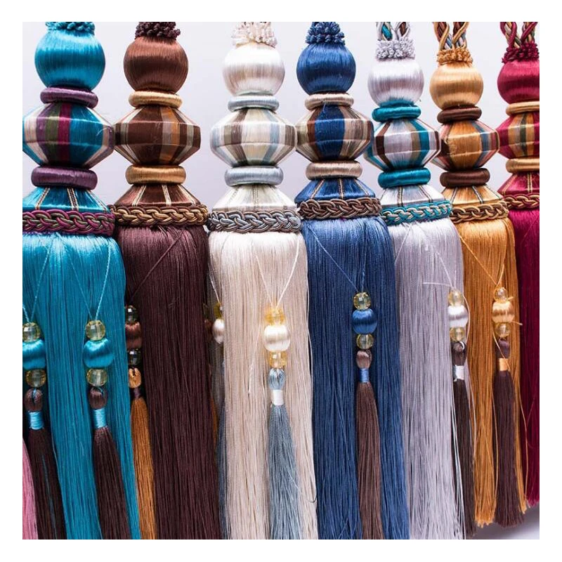 2Pcs New Curtain Tieback Hanging Belts Rope Curtain Holdback Buckles Brush Clasp Clips Curtain Home Decoration Accessories